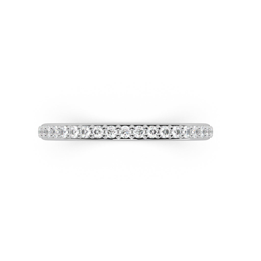 Lab Diamond Pave Wedding Band Ring 14K White Gold (0.22ct)