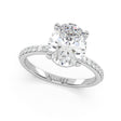 Oval Cut Moissanite with Hidden Halo  Engagement Ring 14K White Gold (4.00ct)