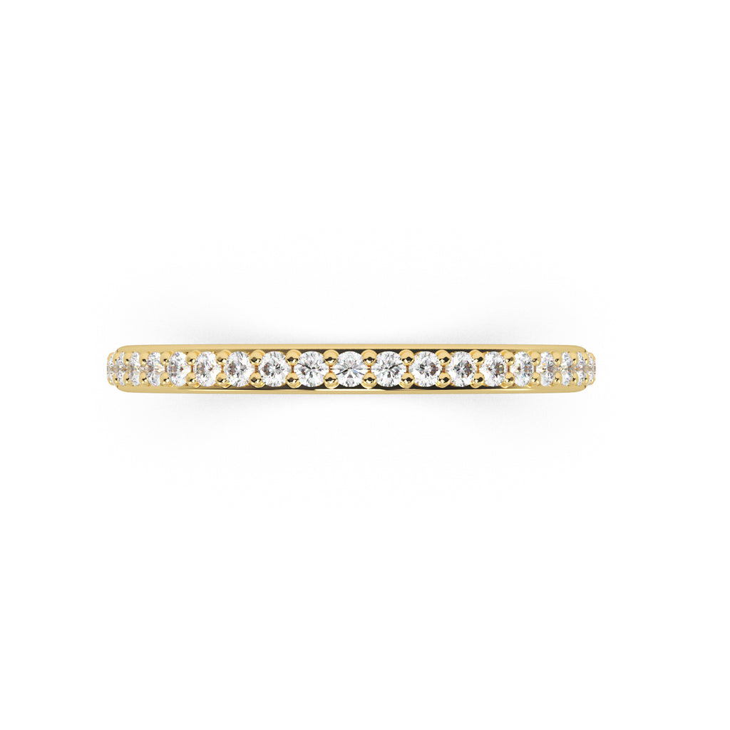 Lab Diamond Pave Wedding Band Ring 14K Yellow Gold (0.22ct)
