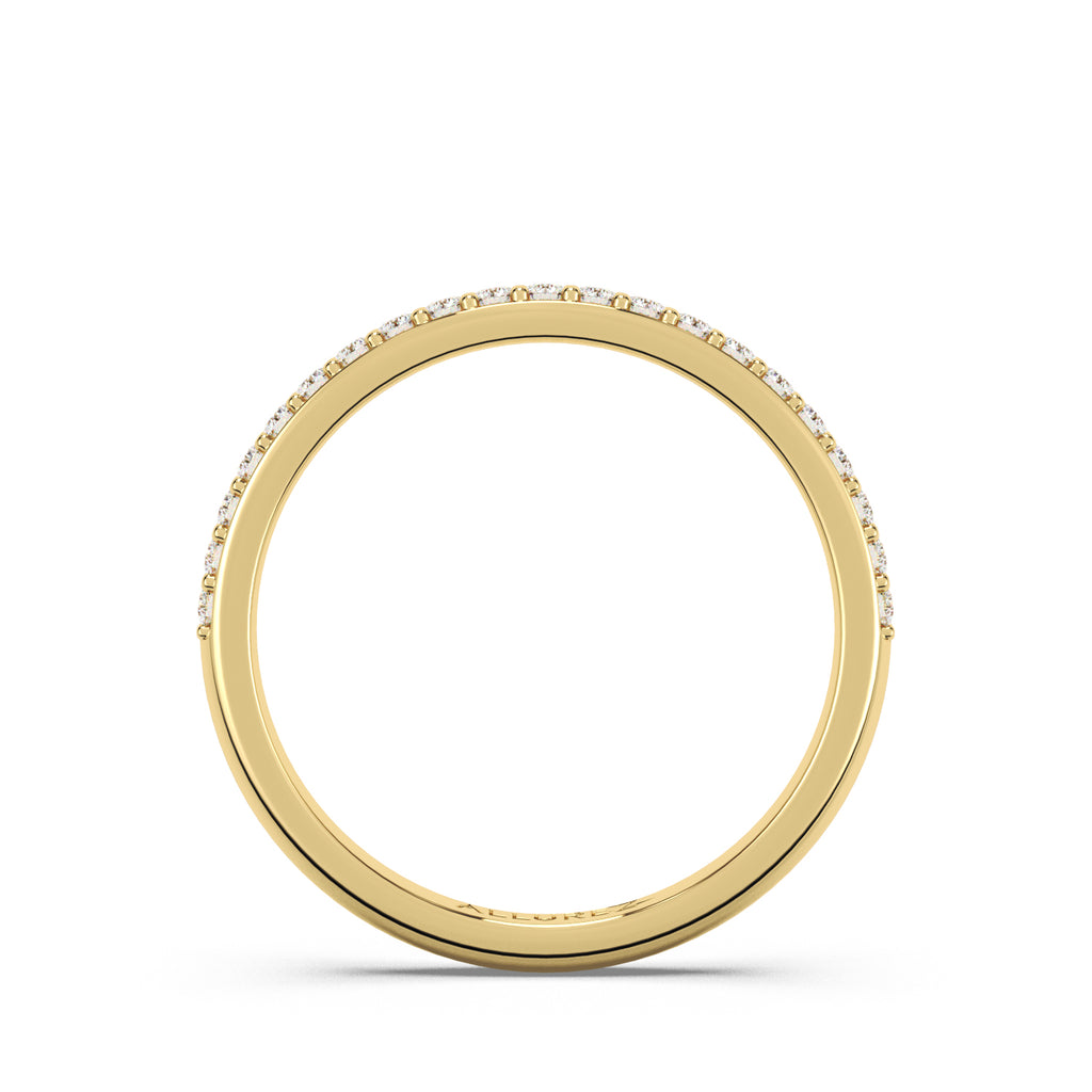 Lab Diamond Pave Wedding Band Ring 14K Yellow Gold (0.22ct)