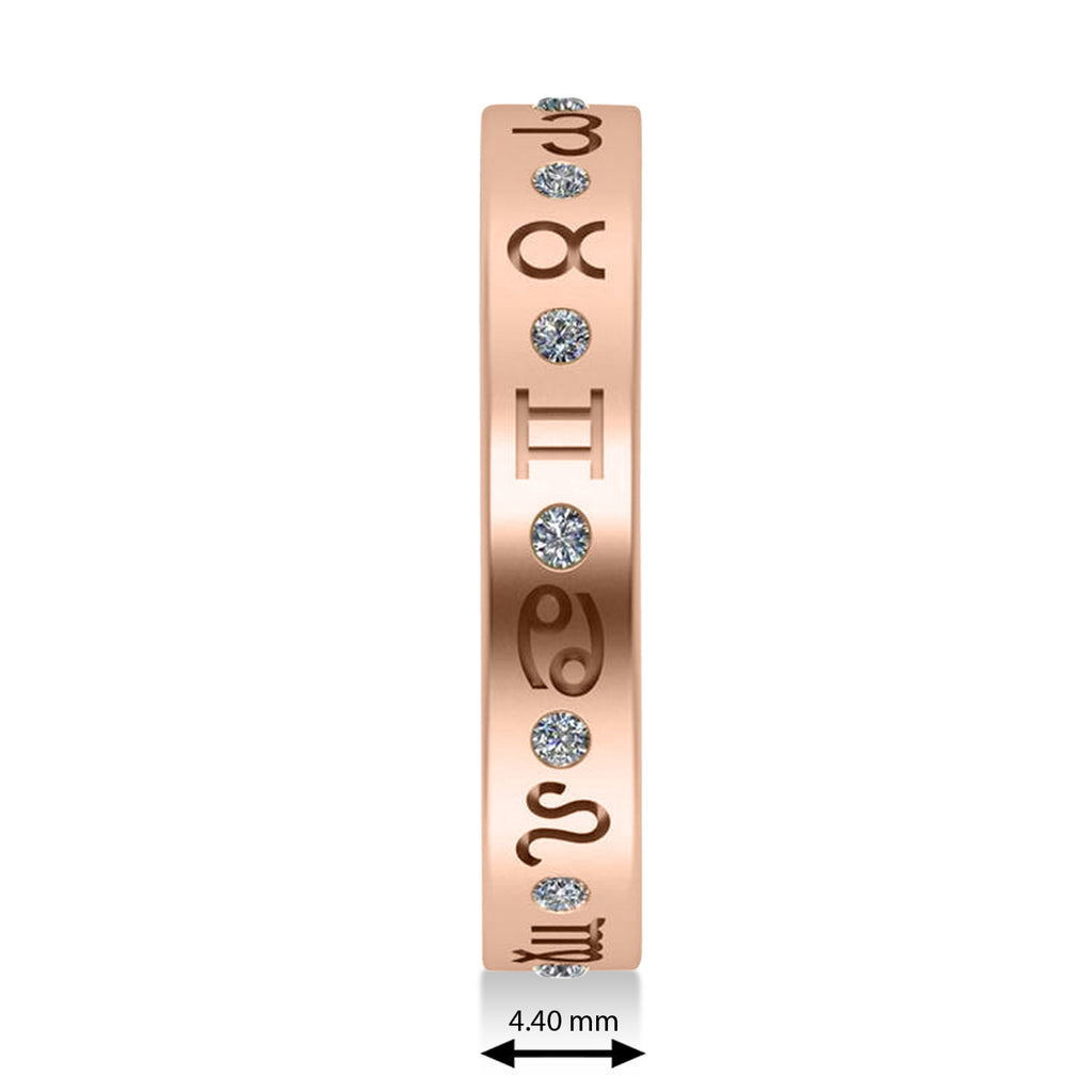 Diamond Zodiac Signs Ring 14K Rose Gold (0.16ct)