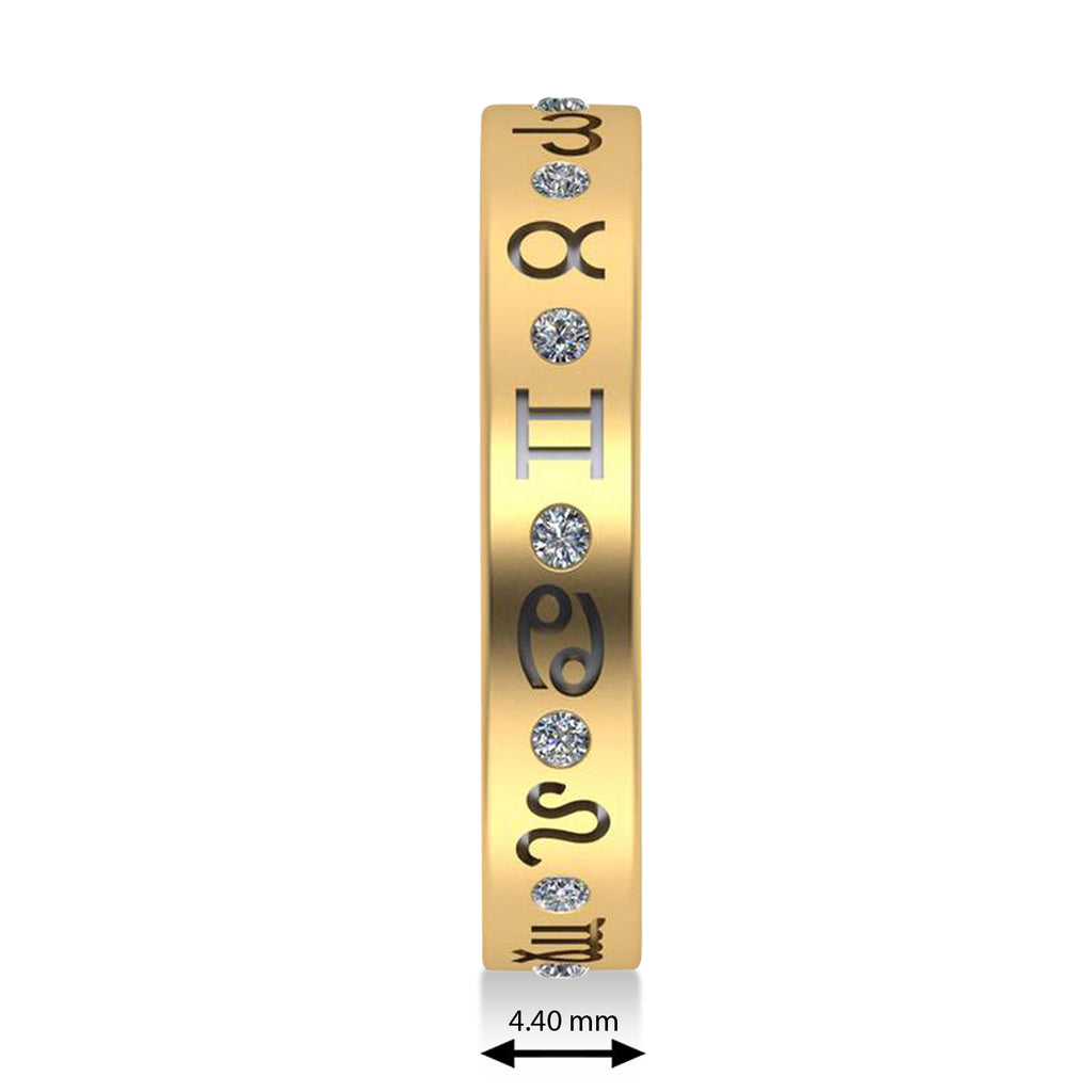 Diamond Zodiac Signs Ring 14K Yellow Gold (0.16ct)