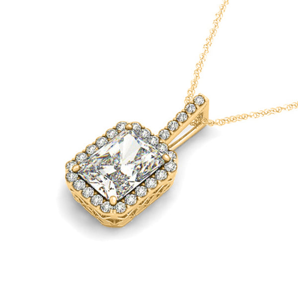 Emerald-Cut Diamond Pendant Necklace 14k Yellow Gold (1.25ct)