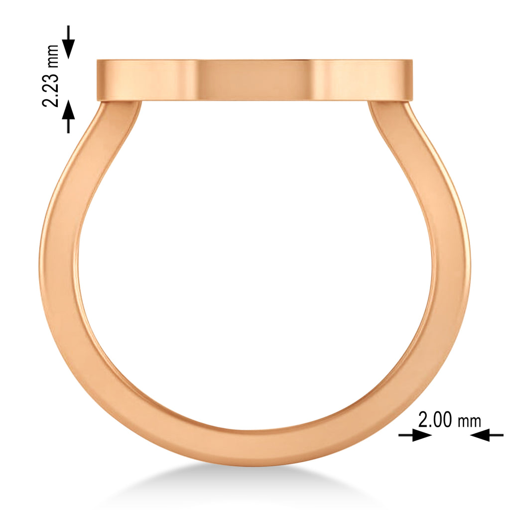 Tiger's Face Shaped Ladies Ring 14k Rose Gold