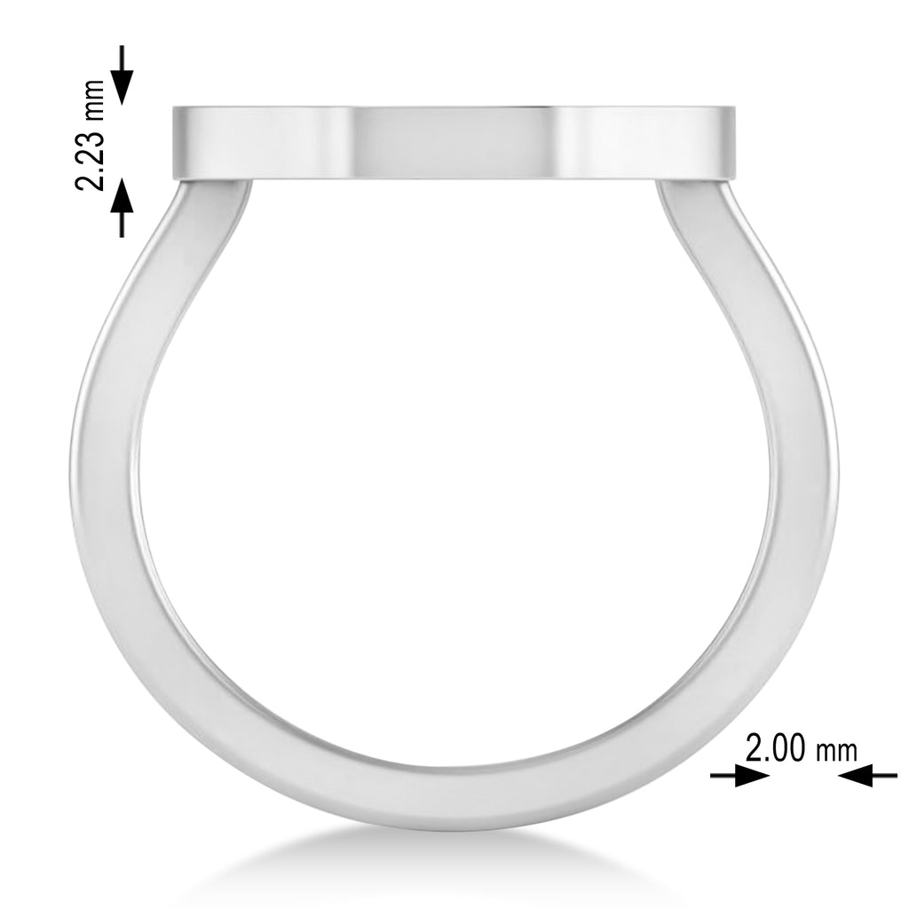 Tiger's Face Shaped Ladies Ring 14k White Gold