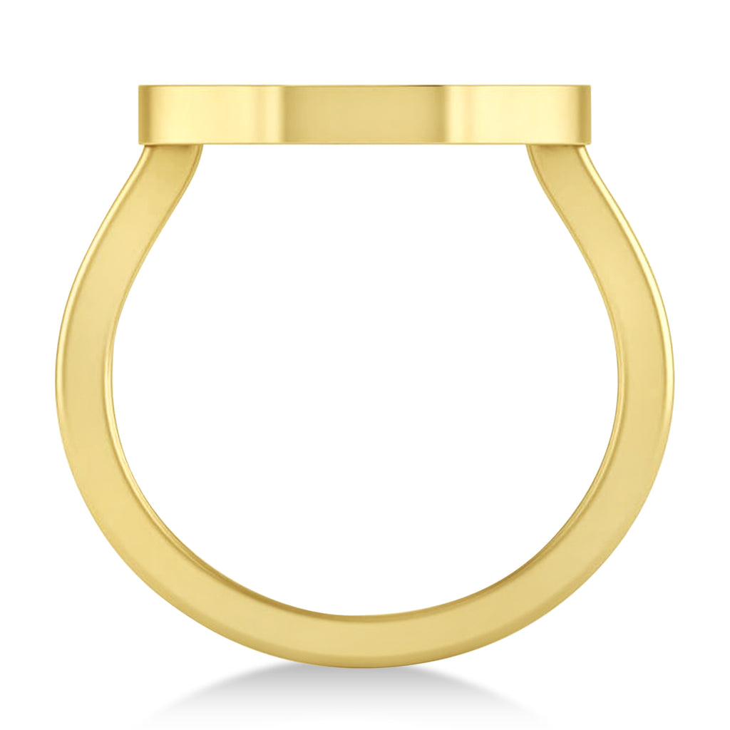 Tiger's Face Shaped Ladies Ring 14k Yellow Gold