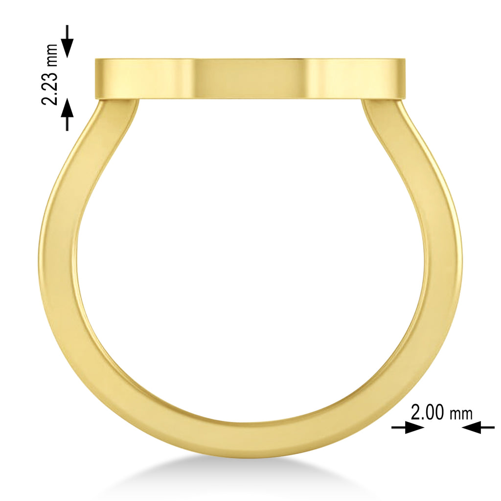 Tiger's Face Shaped Ladies Ring 14k Yellow Gold