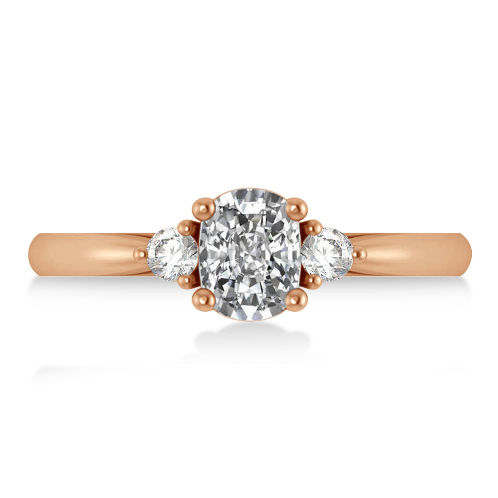 Cushion Diamond Three-Stone Engagement Ring 14k Rose Gold (1.14ct)