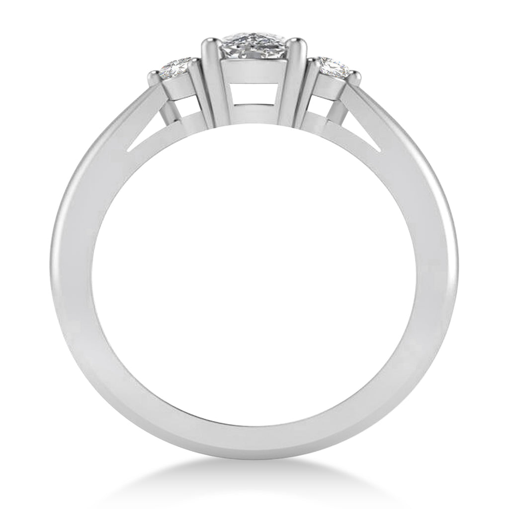 Cushion Lab Grown Diamond Three-Stone Engagement Ring 14k White Gold (1.14ct)