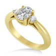 Cushion Moissanite & Diamond Three-Stone Engagement Ring 14k Yellow Gold (1.14ct)