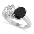 Oval/Pear Black & White Diamond Toi et Moi Ring Platinum (4.50ct)