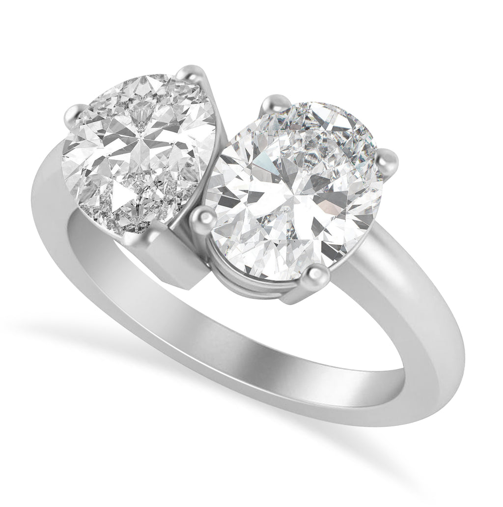 Oval/Pear Lab Diamond Toi et Moi Ring Platinum (4.50ct)