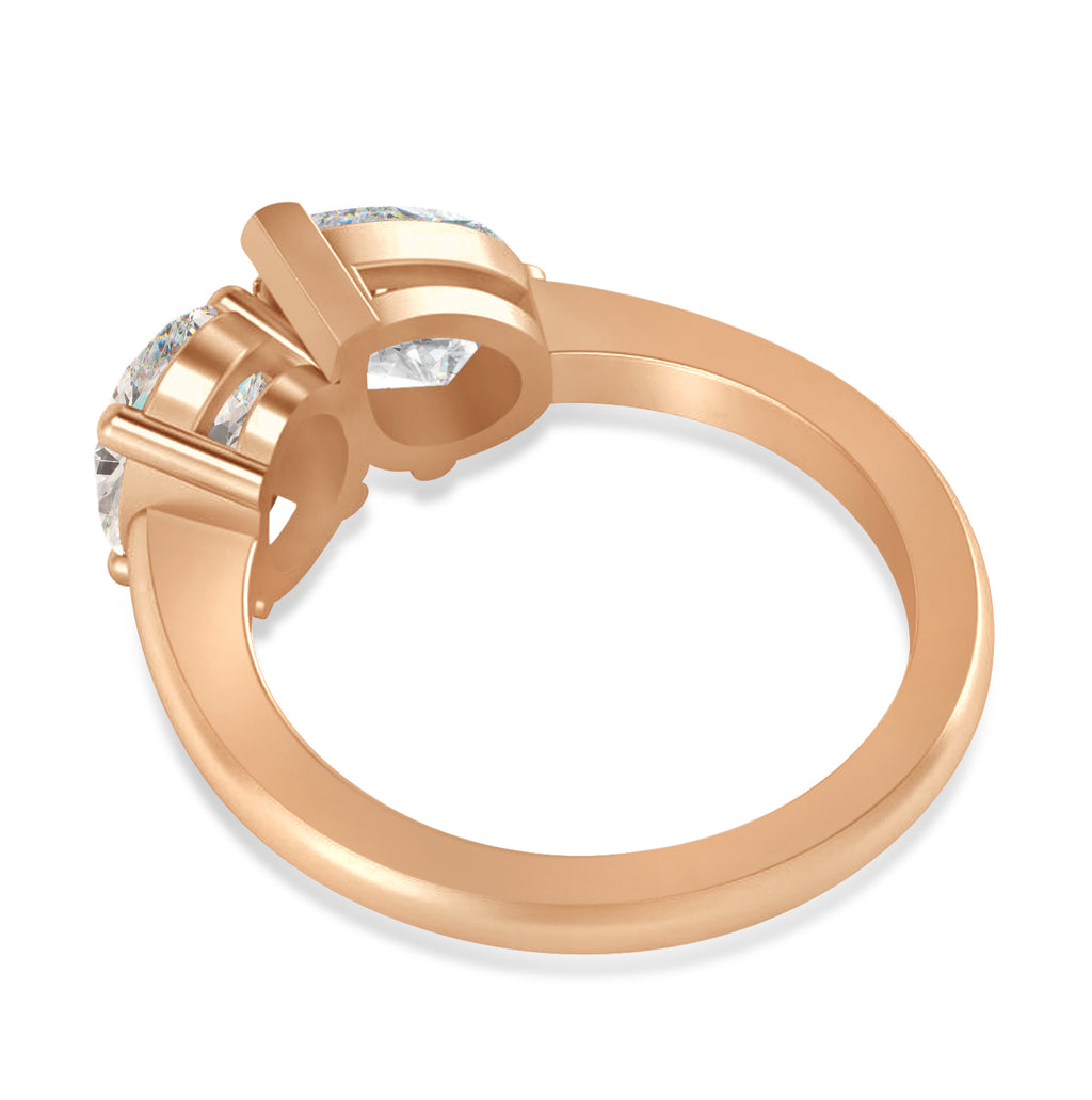 Oval/Pear Moissanite Toi et Moi Ring 14k Rose Gold (4.50ct)