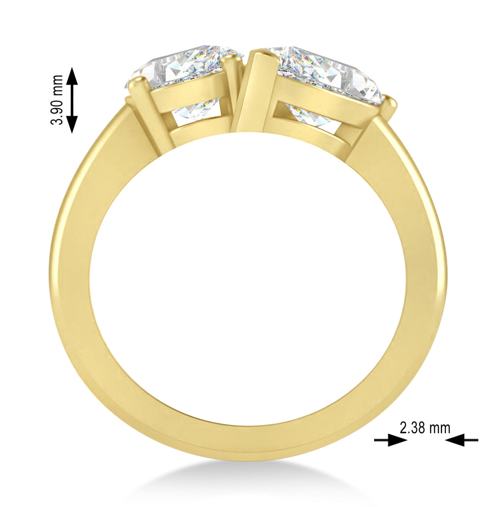 Oval/Pear Moissanite Toi et Moi Ring 14k Yellow Gold (4.50ct)