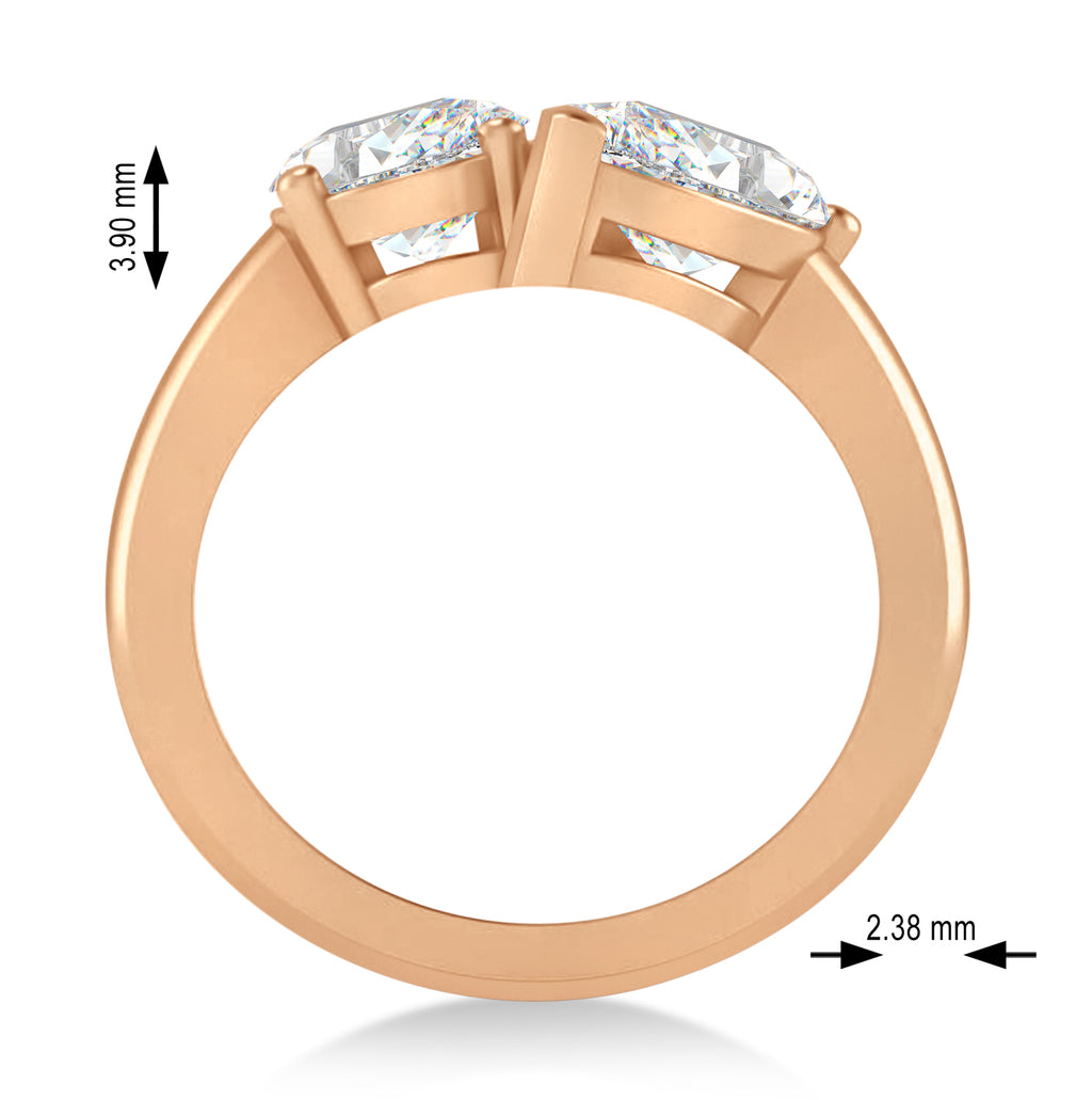 Oval/Pear Moissanite Toi et Moi Ring 18k Rose Gold (4.50ct)