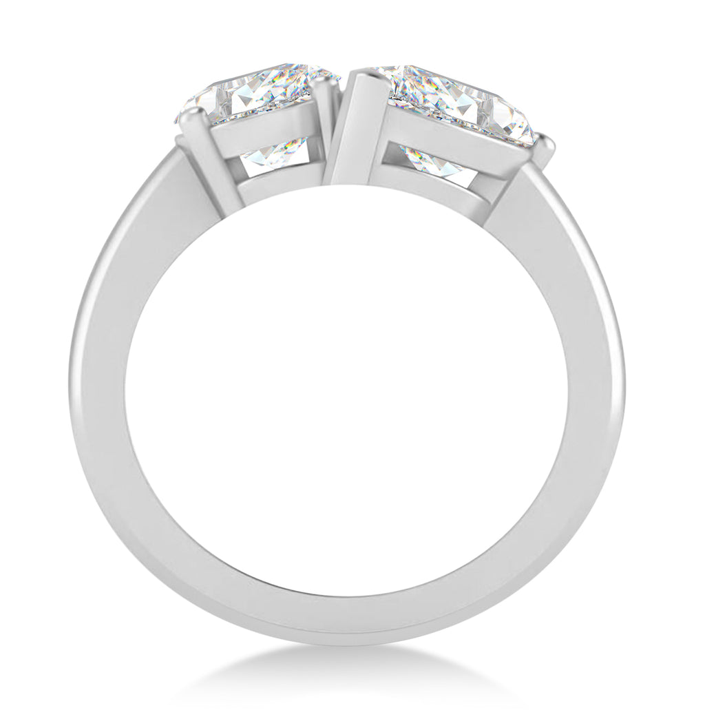 Oval/Pear Moissanite Toi et Moi Ring 18k White Gold (4.50ct)