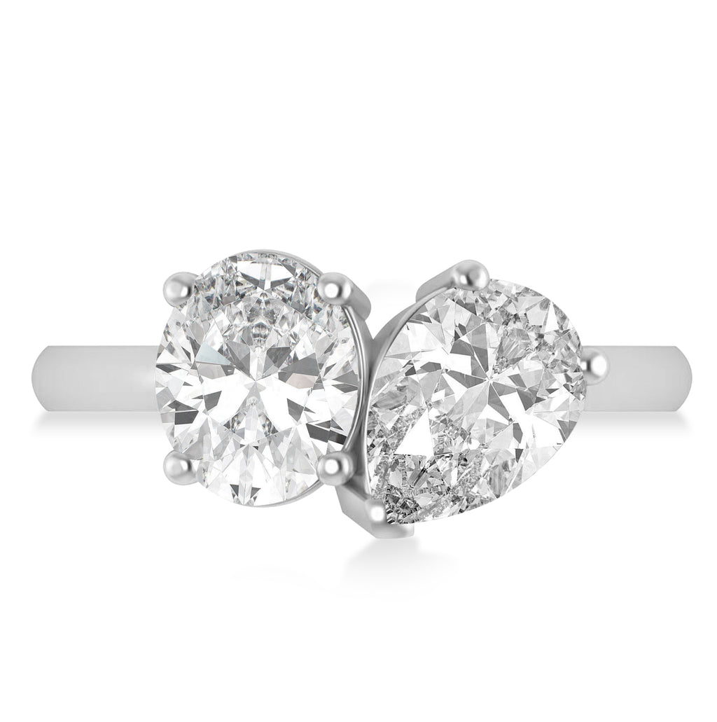 Oval/Pear Diamond Toi et Moi Ring Platinum (4.50ct)
