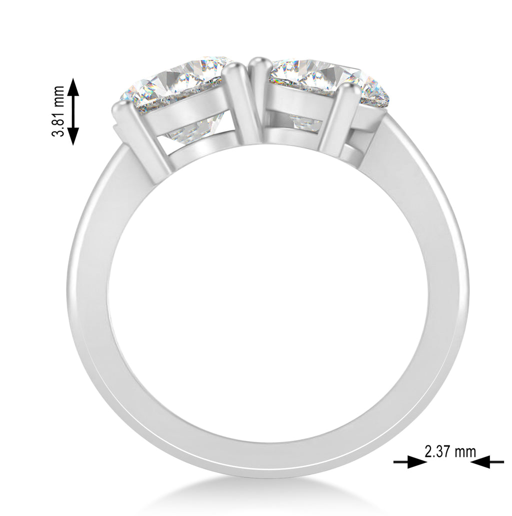 Round/Pear Diamond Toi et Moi Ring 18k White Gold (4.00ct)