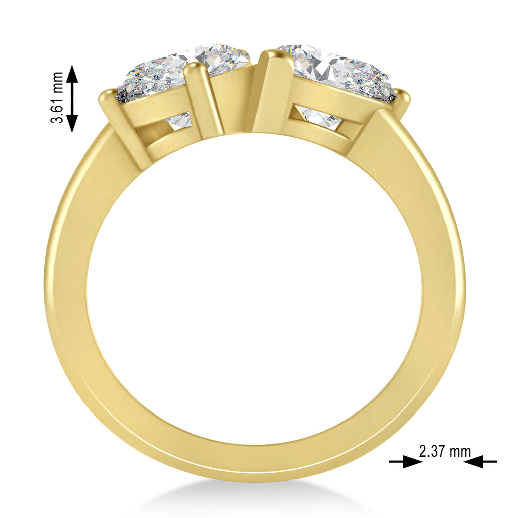 Pear/Pear Lab Grown Diamond Toi et Moi Ring 14k Yellow Gold (4.00ct)
