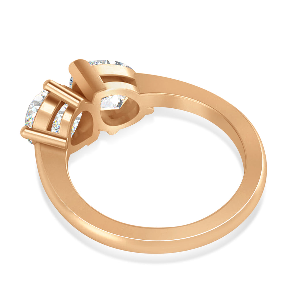 Pear/Pear Lab Grown Diamond Toi et Moi Ring 18k Rose Gold (4.00ct)