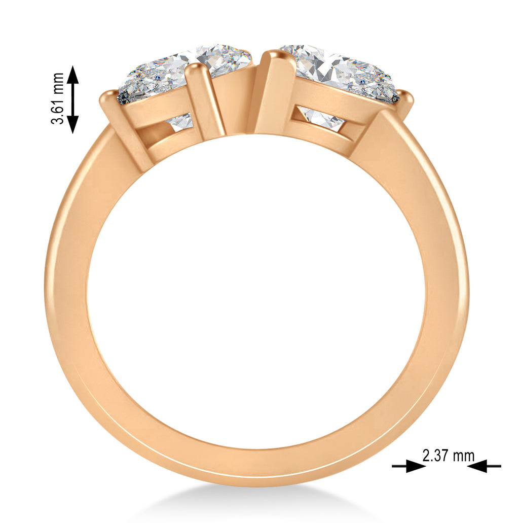 Pear/Pear Moissanite Toi et Moi Ring 14k Rose Gold (4.00ct)