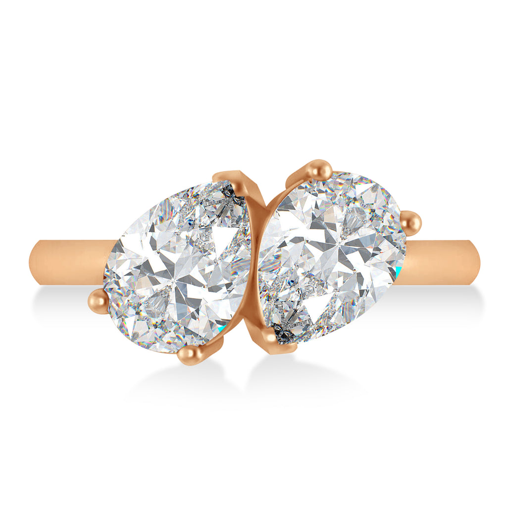 Pear/Pear Moissanite Toi et Moi Ring 18k Rose Gold (4.00ct)