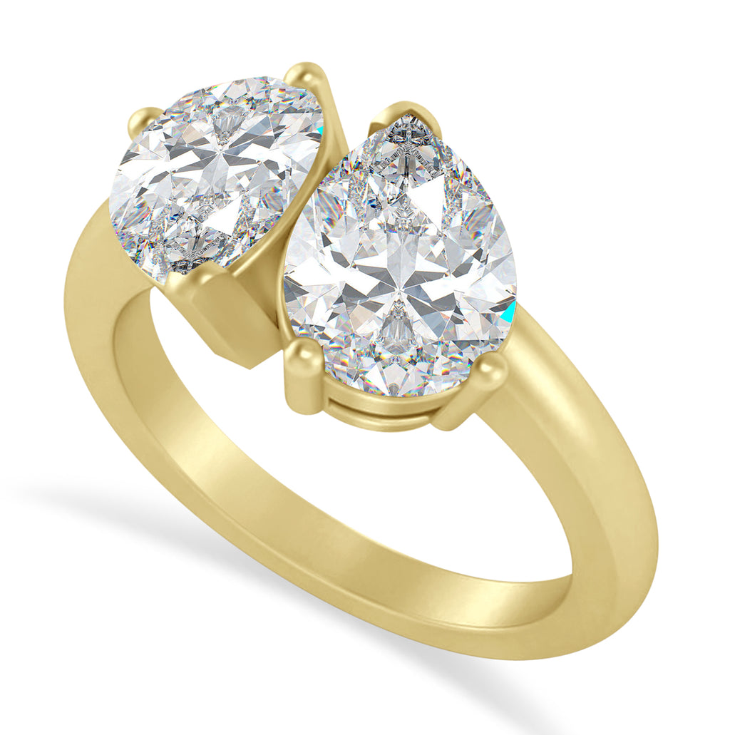 Pear/Pear Moissanite Toi et Moi Ring 18k Yellow Gold (4.00ct)