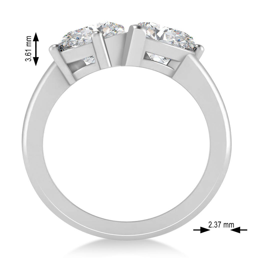 Pear/Pear Moissanite Toi et Moi Ring Platinum (4.00ct)