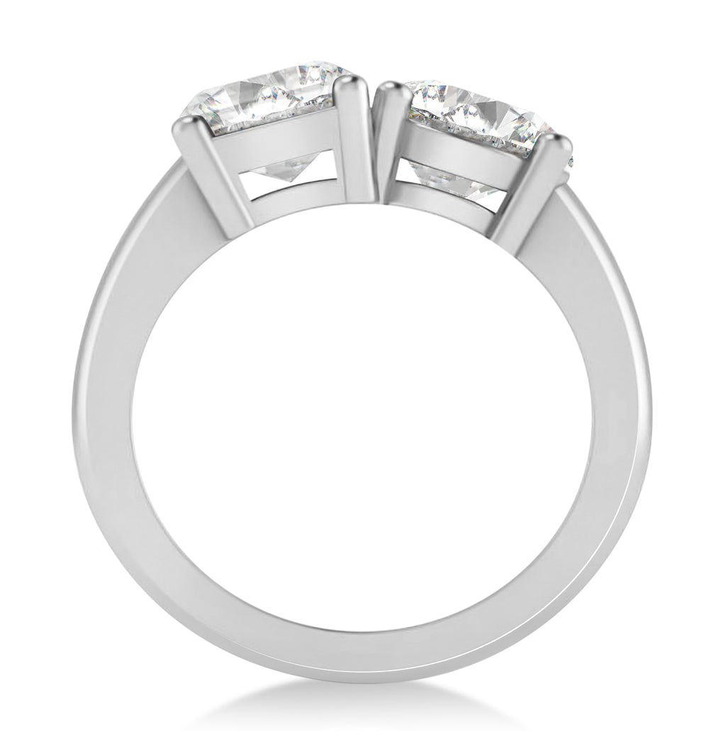 Emerald/Round Diamond Toi et Moi Ring Platinum (4.50ct)