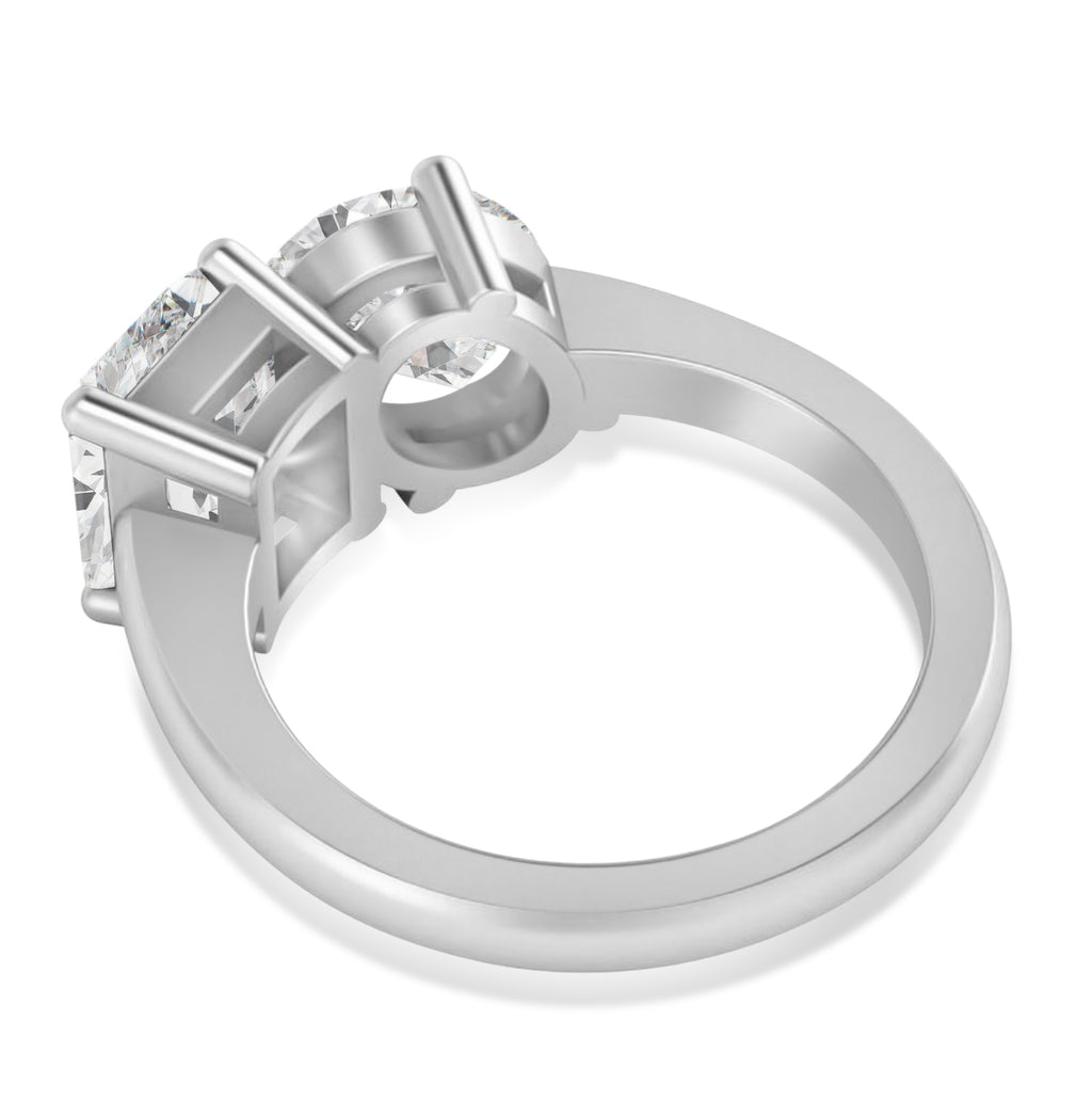 Emerald/Oval Diamond Toi et Moi Ring Platinum (5.50ct)