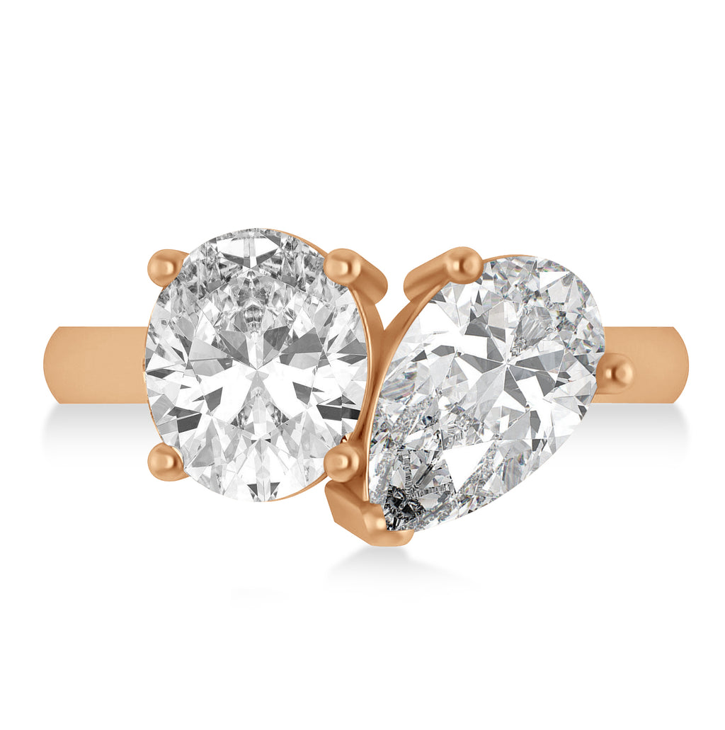 Pear/Oval Diamond Toi et Moi Ring 14k Rose Gold (6.00ct)