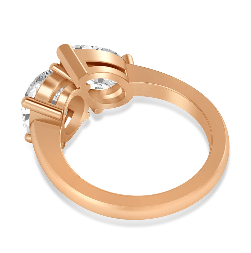 Pear/Oval Diamond Toi et Moi Ring 14k Rose Gold (6.00ct)