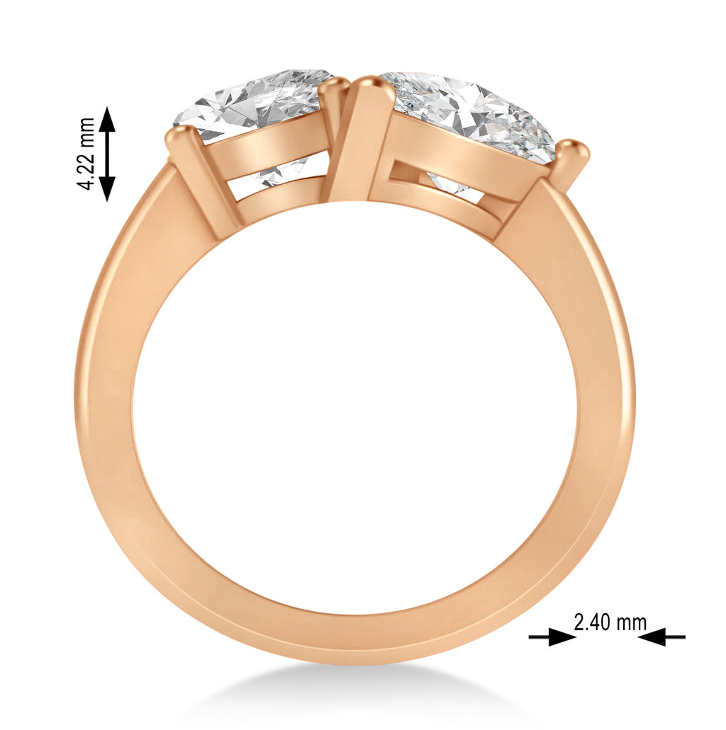 Pear/Oval Diamond Toi et Moi Ring 14k Rose Gold (6.00ct)