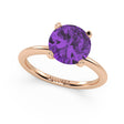 Amethyst Solitaire Engagement Ring 14K Rose Gold (2.75ct)