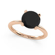 Black Diamond Solitaire Engagement Ring 14K Rose Gold (3.00ct)