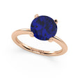 Lab Blue Sapphire Solitaire Engagement Ring 14K Rose Gold (3.50ct)