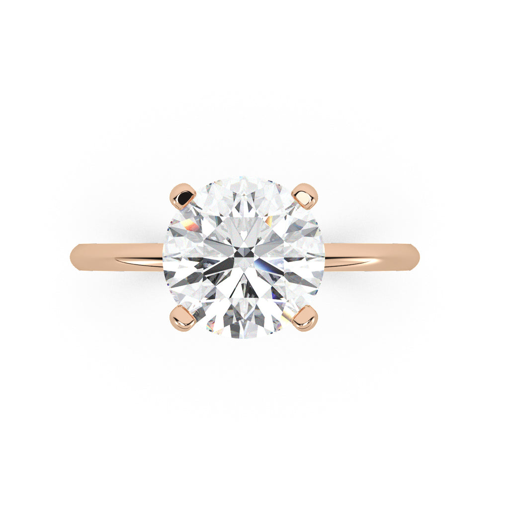 Diamond Solitaire Engagement Ring 14K Rose Gold (3.00ct)