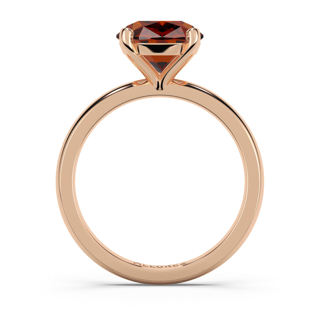 Lab Ruby Solitaire Engagement Ring 14K Rose Gold (3.50ct)
