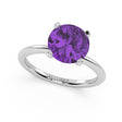 Amethyst Solitaire Engagement Ring 14K White Gold (2.75ct)