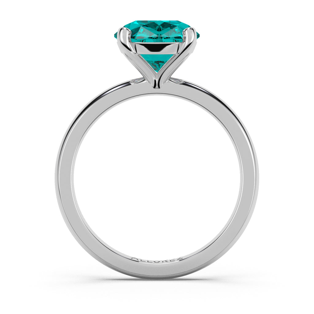 Aquamarine Solitaire Engagement Ring 14K White Gold (2.75ct)