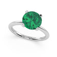 Lab Emerald Solitaire Engagement Ring 14K White Gold (3.00ct)
