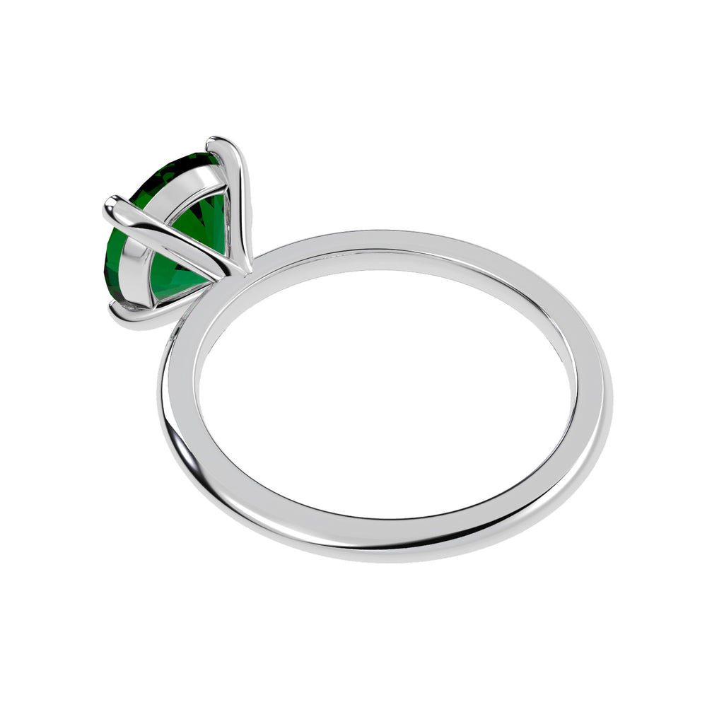 Emerald Solitaire Engagement Ring 14K White Gold (3.00ct)