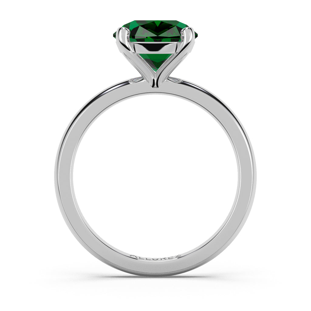 Emerald Solitaire Engagement Ring 14K White Gold (3.00ct)