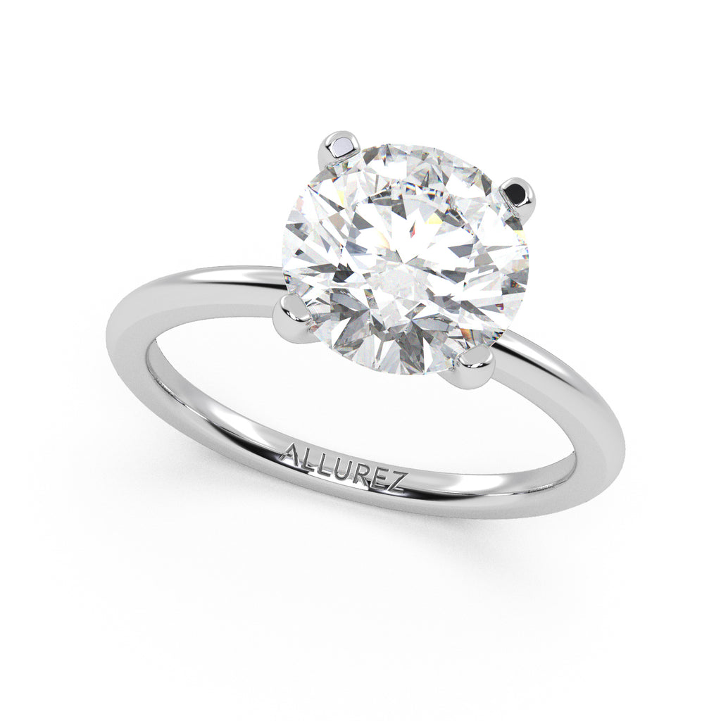 Lab Diamond Solitaire Engagement Ring 14K White Gold (3.00ct)