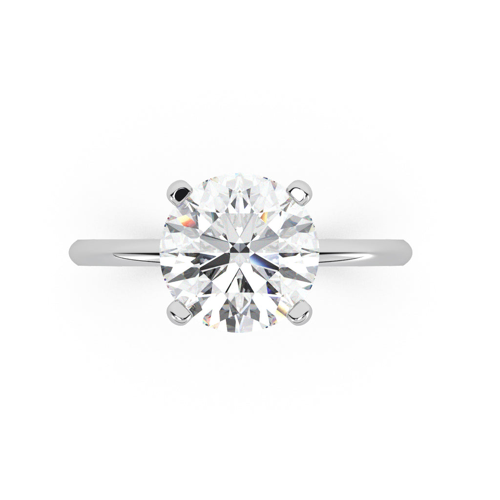 Lab Diamond Solitaire Engagement Ring 14K White Gold (3.00ct)
