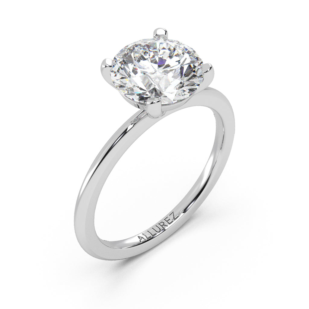 Lab Diamond Solitaire Engagement Ring 14K White Gold (3.00ct)