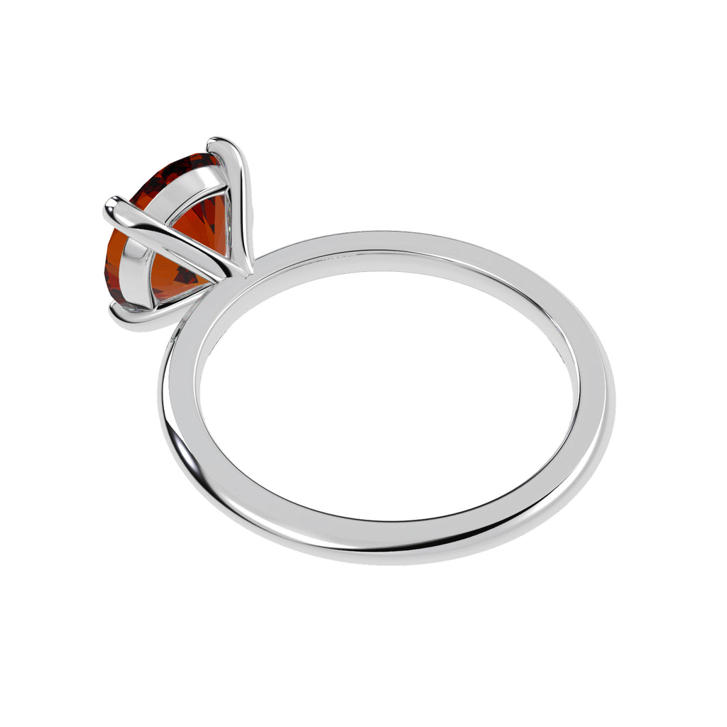 Lab Ruby Solitaire Engagement Ring 14K White Gold (3.50ct)