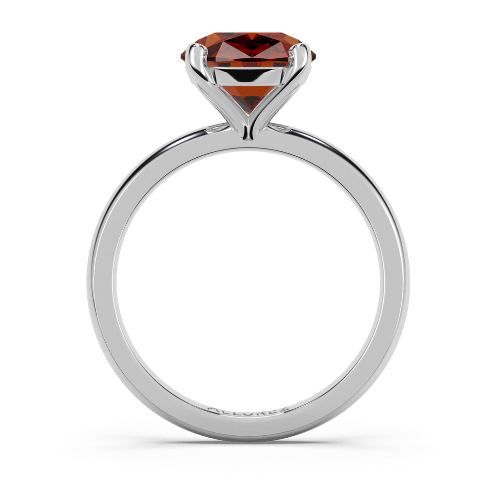 Ruby Solitaire Engagement Ring 14K White Gold (3.50ct)