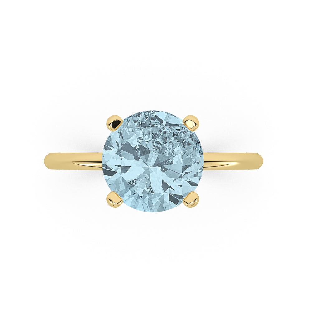 Aquamarine Solitaire Engagement Ring 14K Yellow Gold (2.75ct)