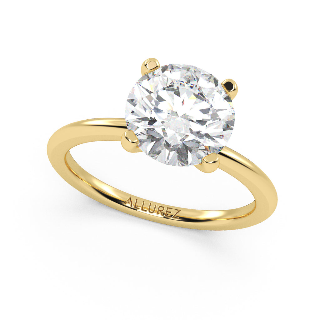 Diamond Solitaire Engagement Ring 14K Yellow Gold (3.00ct)